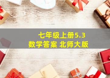 七年级上册5.3数学答案 北师大版